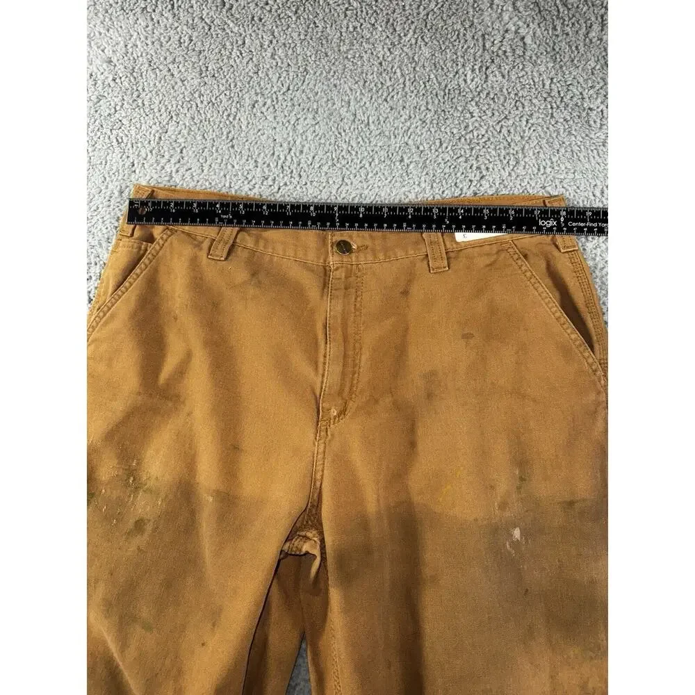 Carhartt Carpenter Pants Men 38x36 Dungaree Fit Thrashed‎ Destroyed 38x33